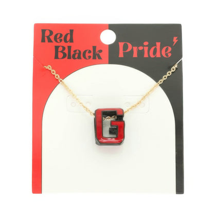 Game Day Enamel Letter Pendant Necklace