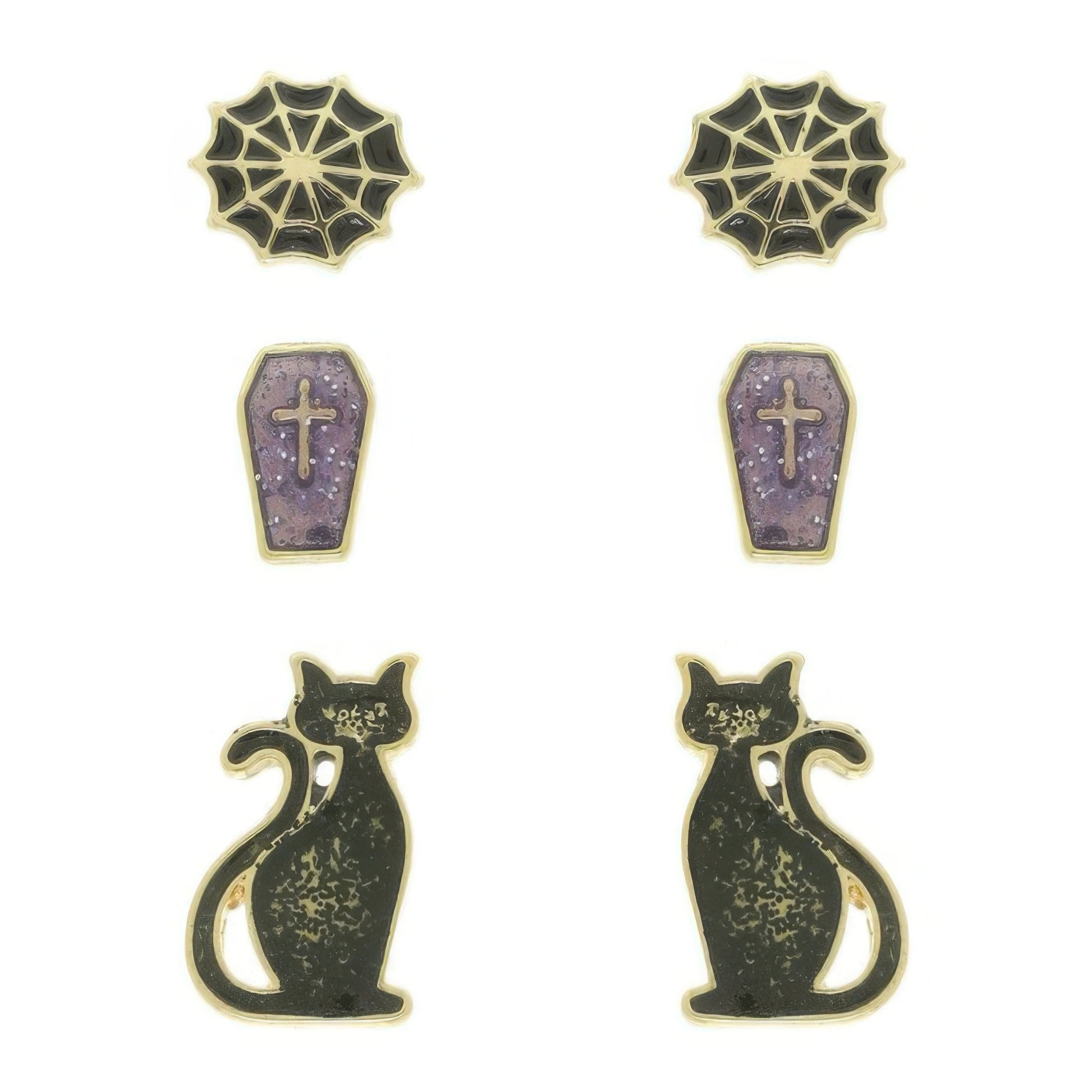3-pack Halloween Themed Enamel Post Earrings