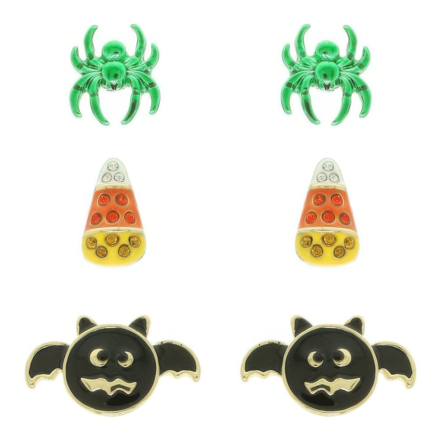 3-pack Halloween Themed Enamel Post Earrings