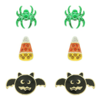 3-pack Halloween Themed Enamel Post Earrings
