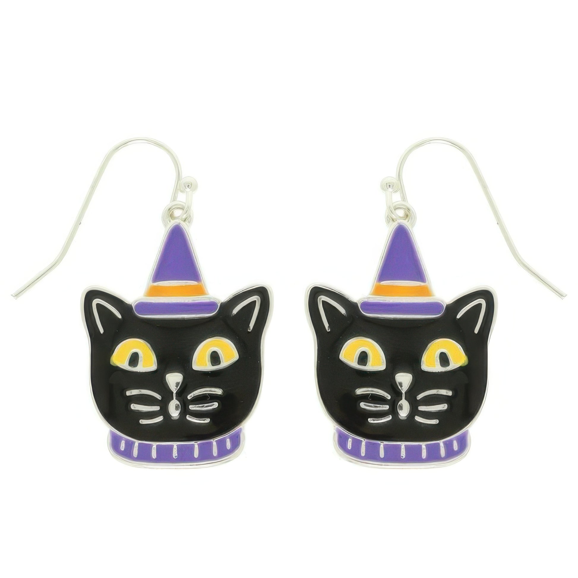 Halloween Enamel Cat Earrings