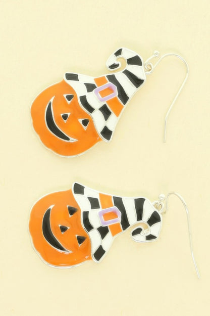 Halloween Jack-o-lantern Pumpkin Earrings