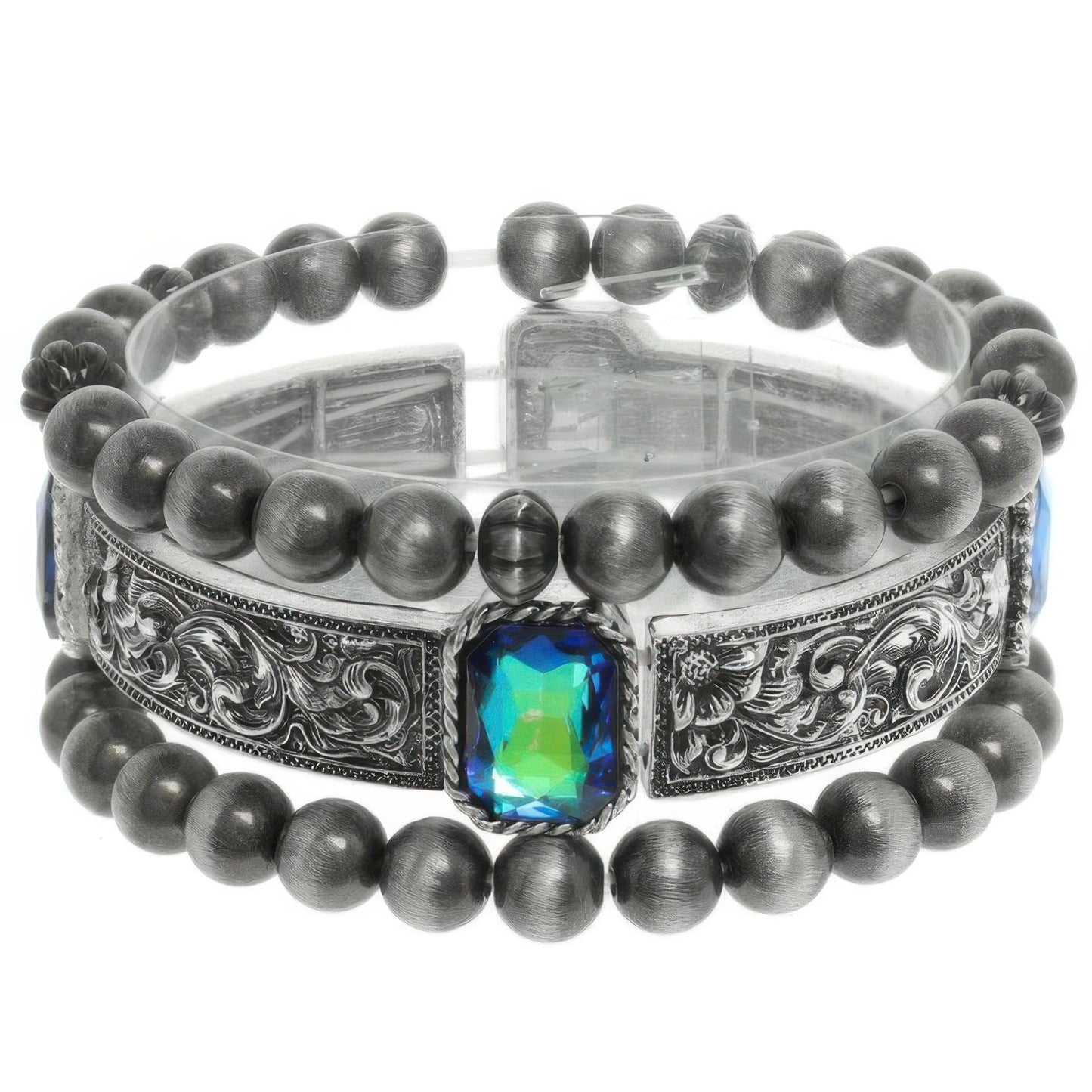3pc Western Crystal Beaded Bracelet Set