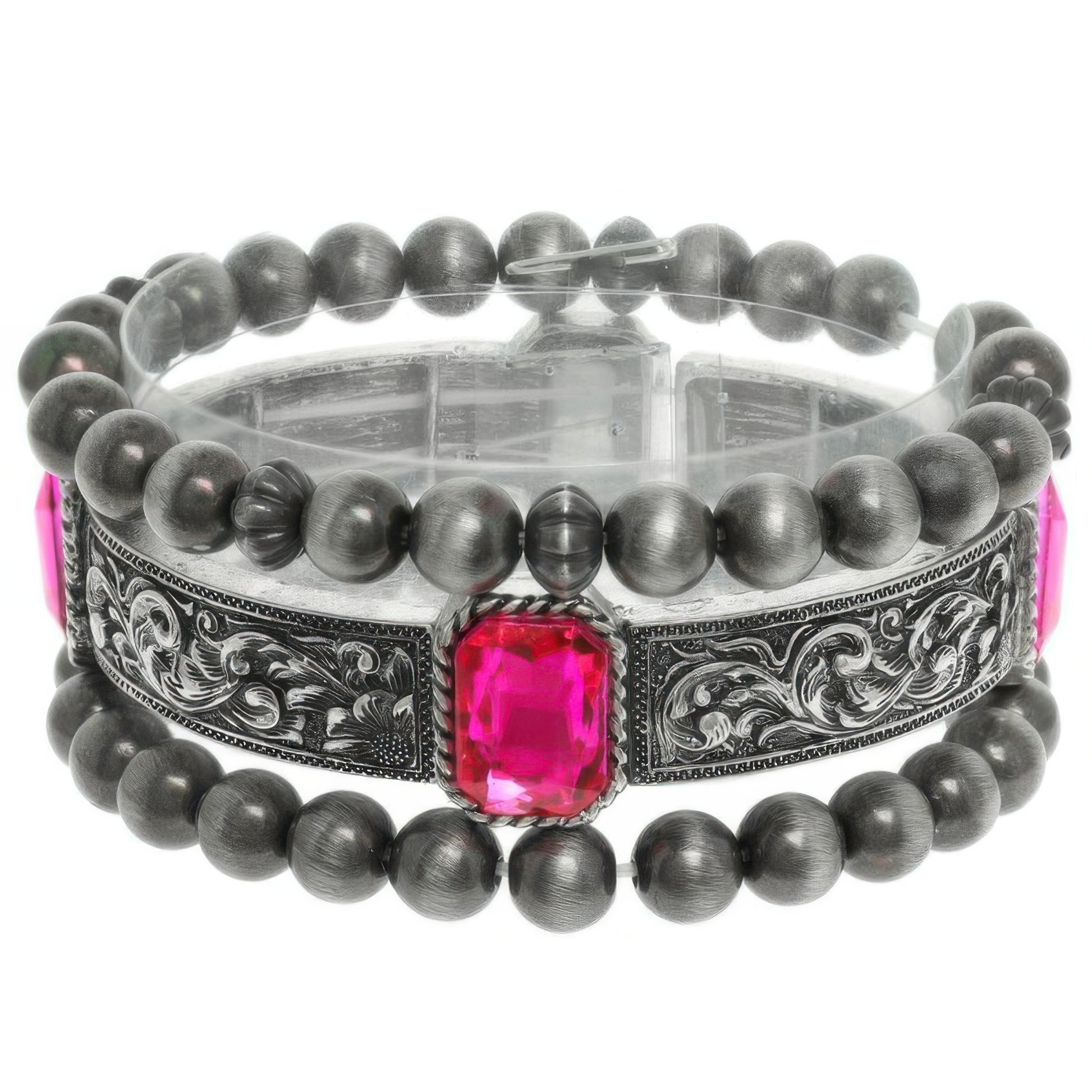 3pc Western Crystal Beaded Bracelet Set