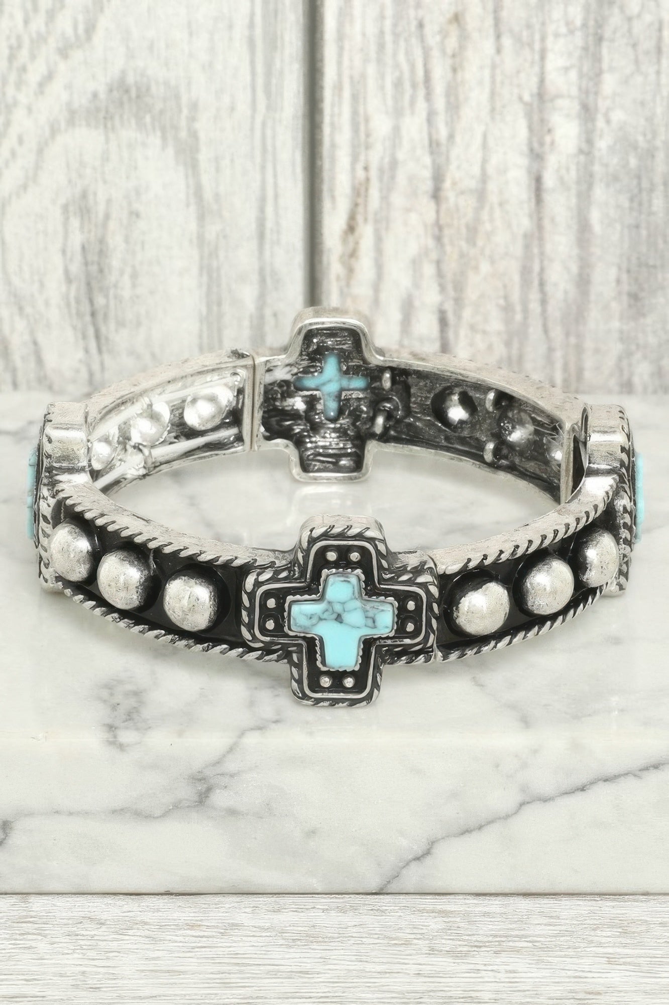 Western Turquoise Cross Bracelet