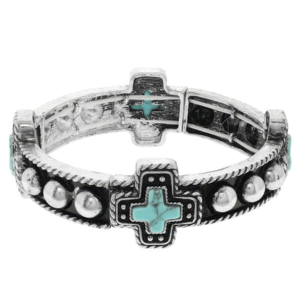 Western Turquoise Cross Bracelet