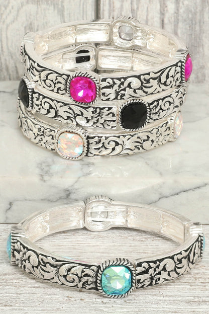 Western Crystal Stretch Bracelet