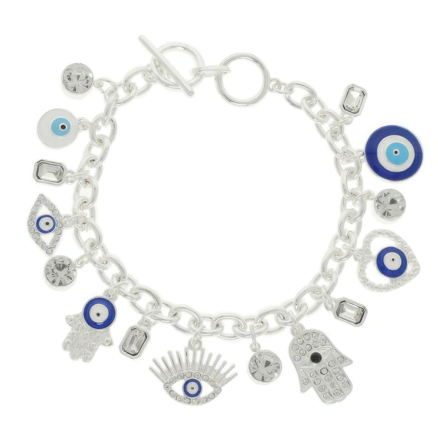Evil Eye Theme Charm Toggle Bracelet