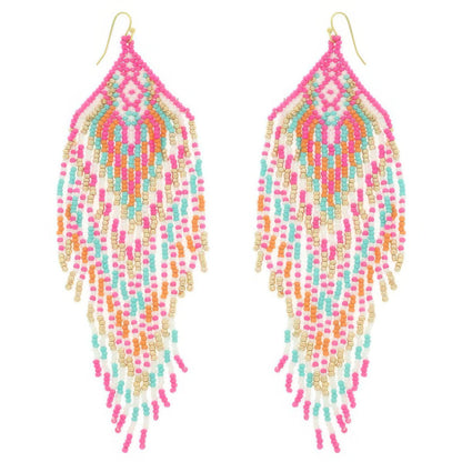 Western Fringe Seed Bead Earrings