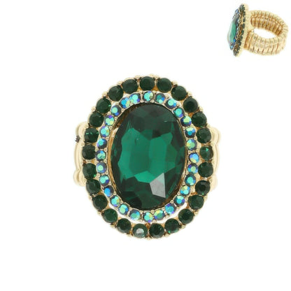 Crystal Rhinestone Halo Stretch Ring