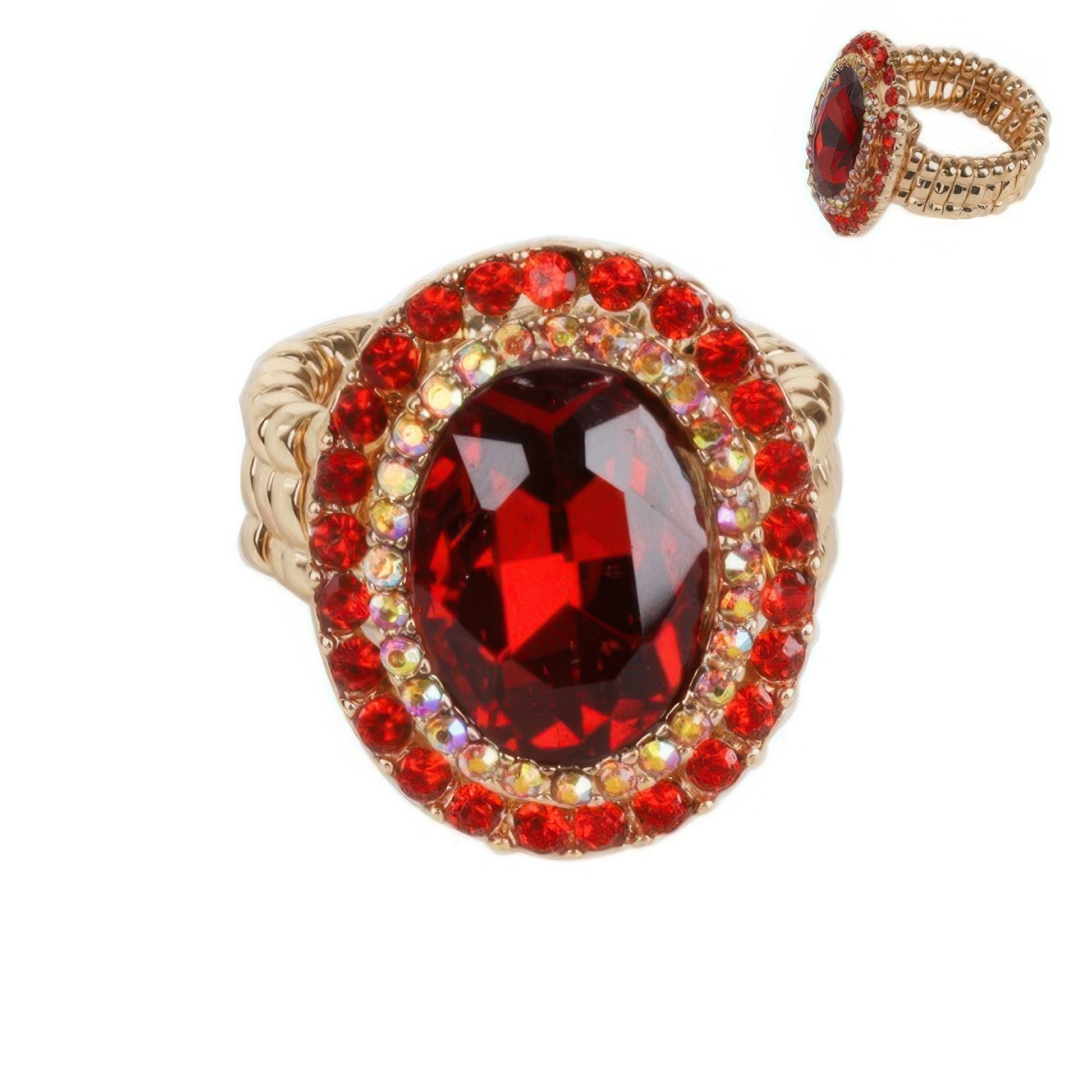 Crystal Rhinestone Halo Stretch Ring