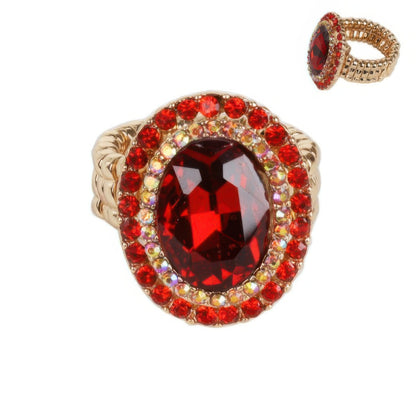 Crystal Rhinestone Halo Stretch Ring