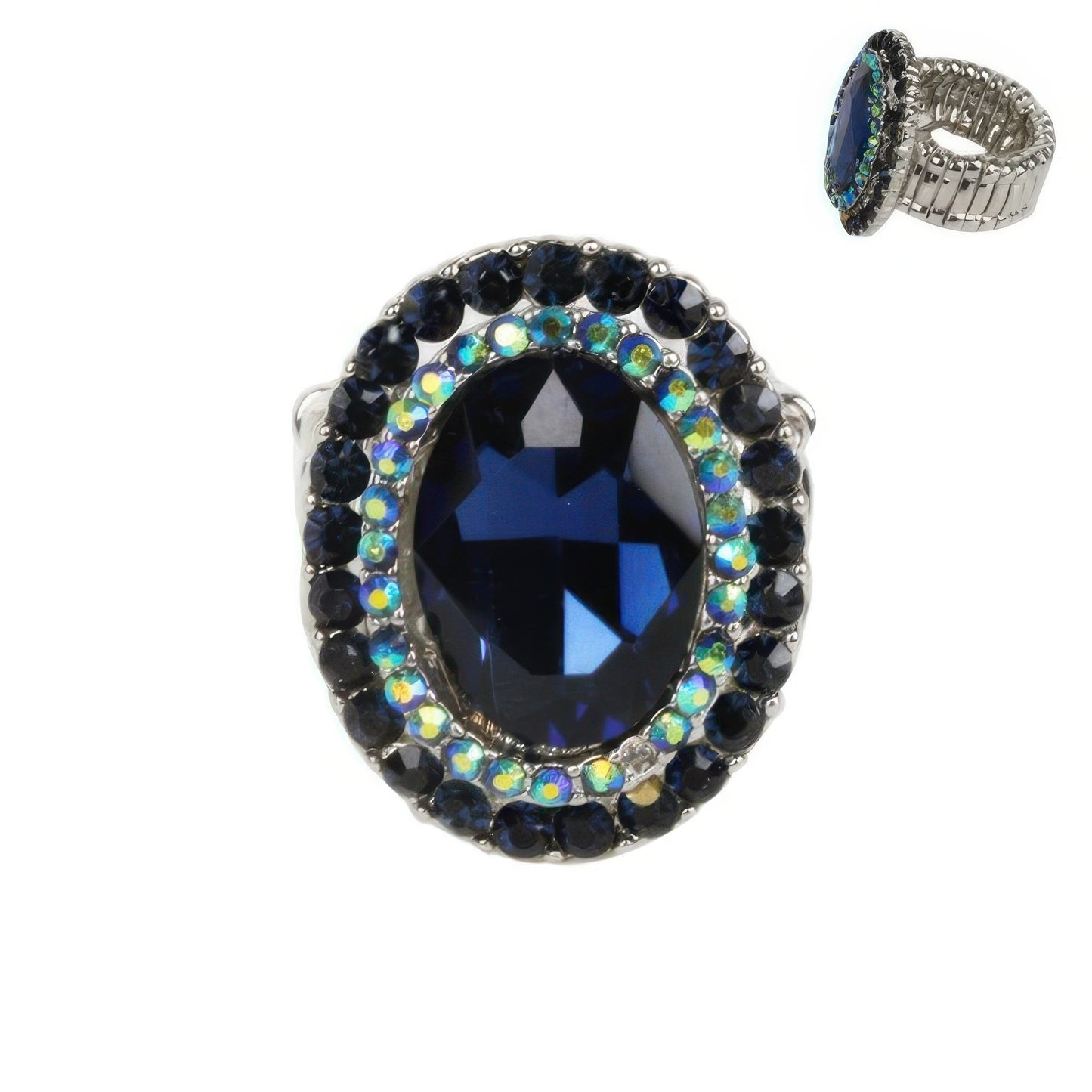 Crystal Rhinestone Halo Stretch Ring