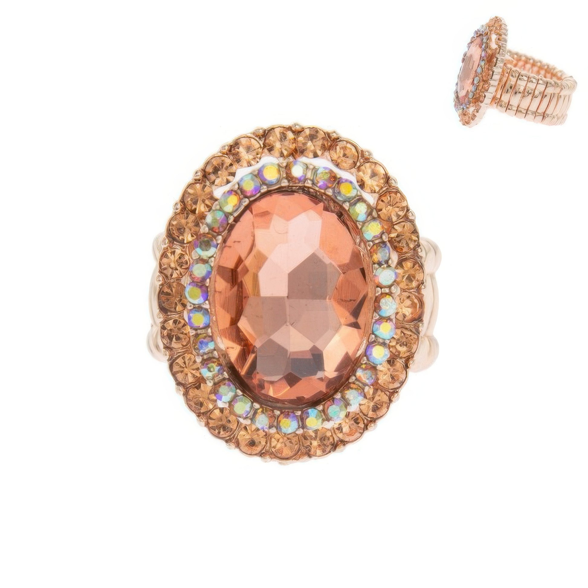 Crystal Rhinestone Halo Stretch Ring