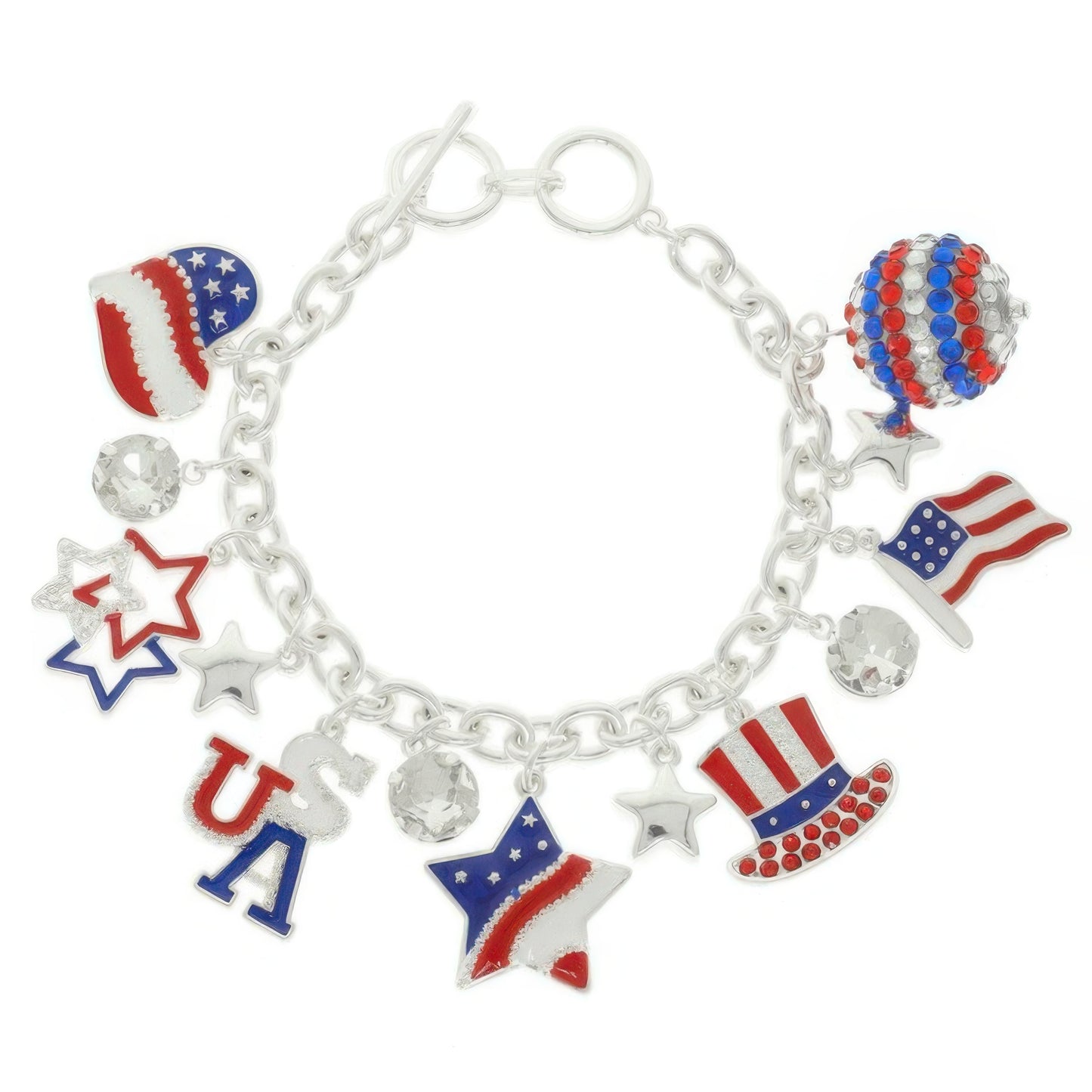 Patriotic Heme Charm Toggle Bracelet