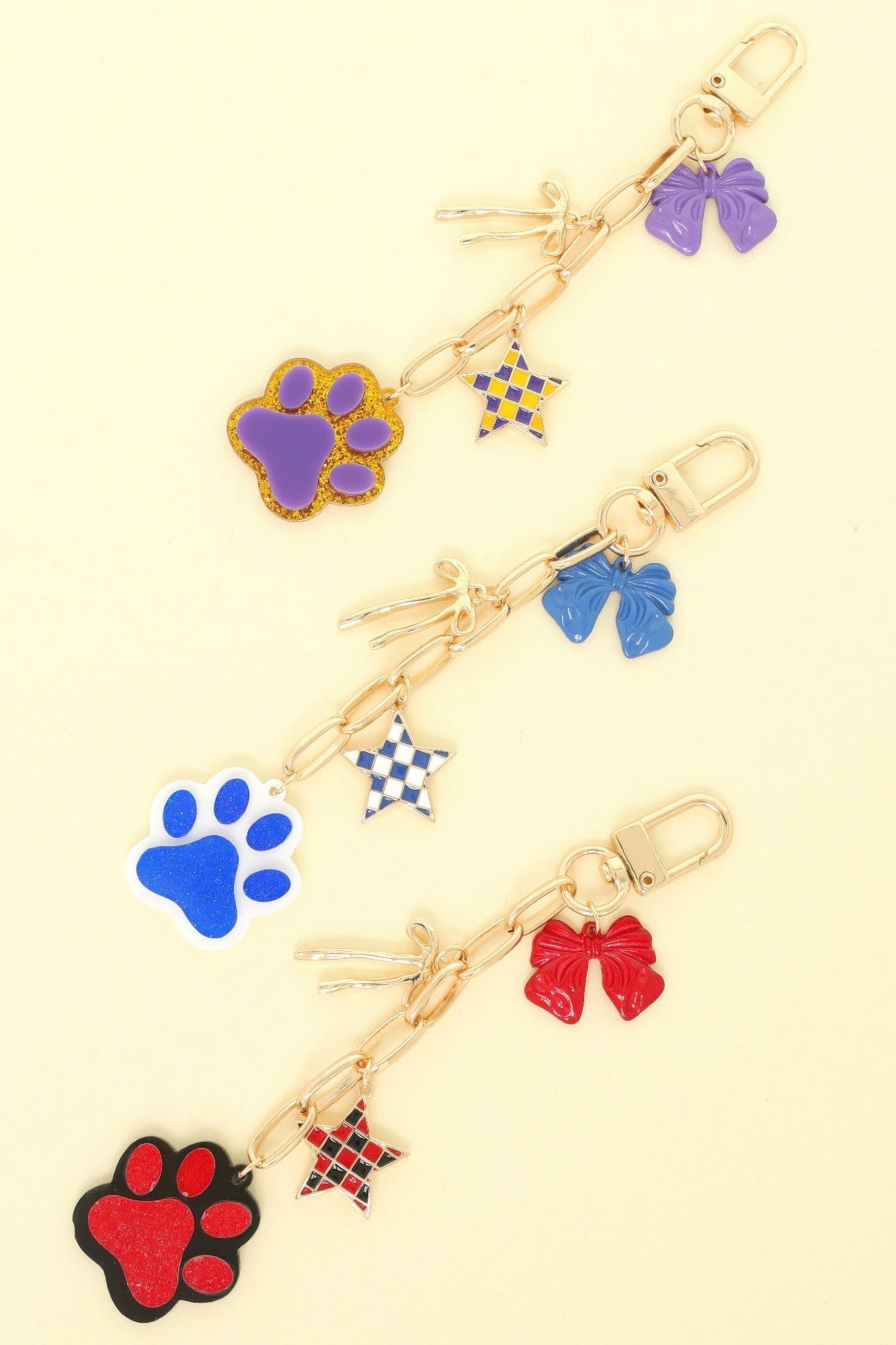 Game Day Spirit Theme Bag Charm Keychain