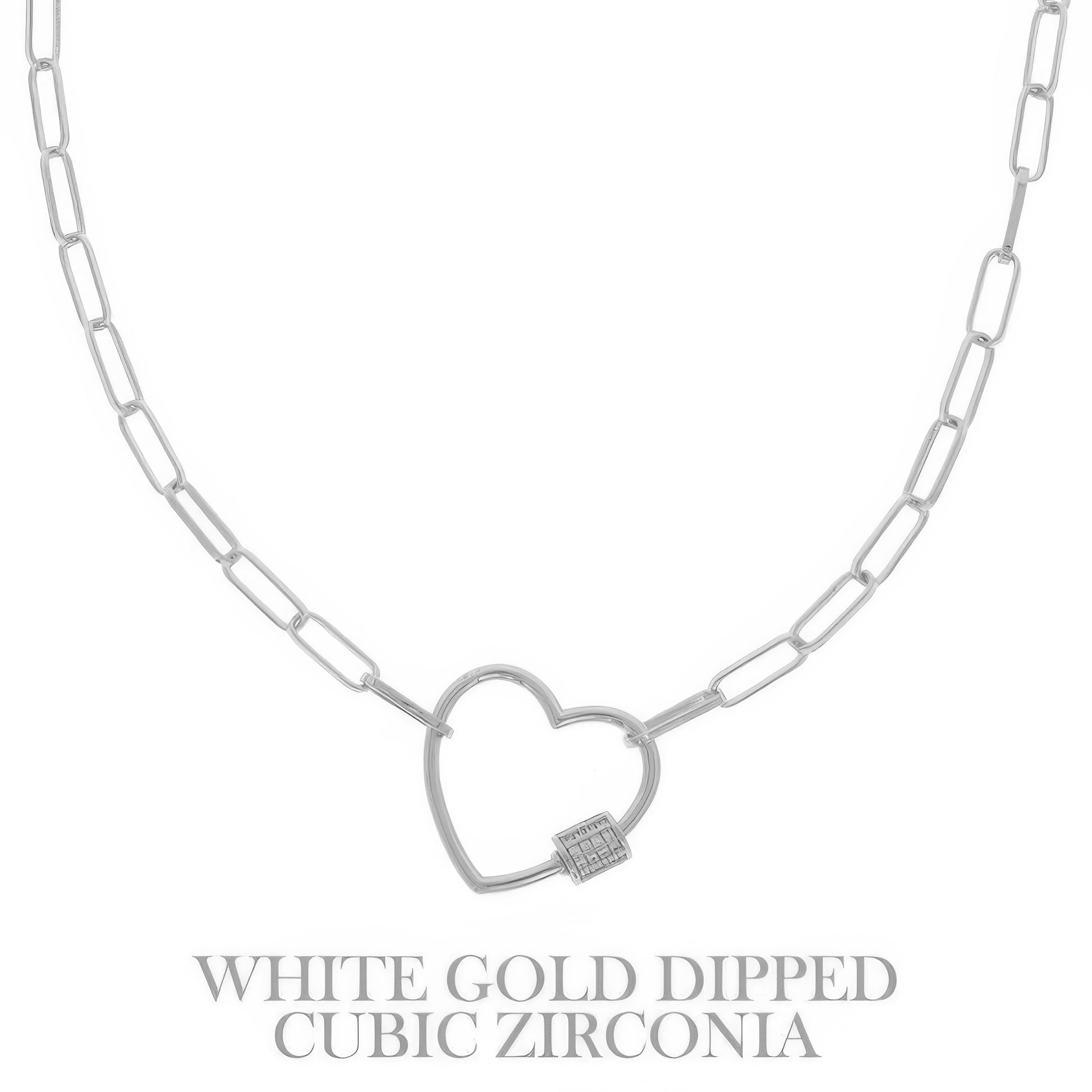 Gold Plated Heart Cutout Pendant Necklace