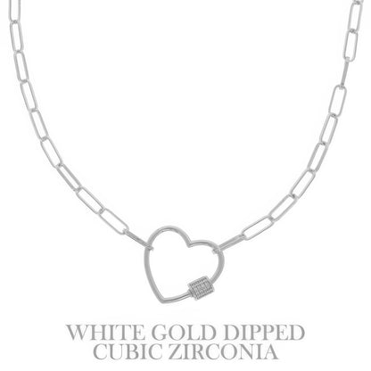 Gold Plated Heart Cutout Pendant Necklace