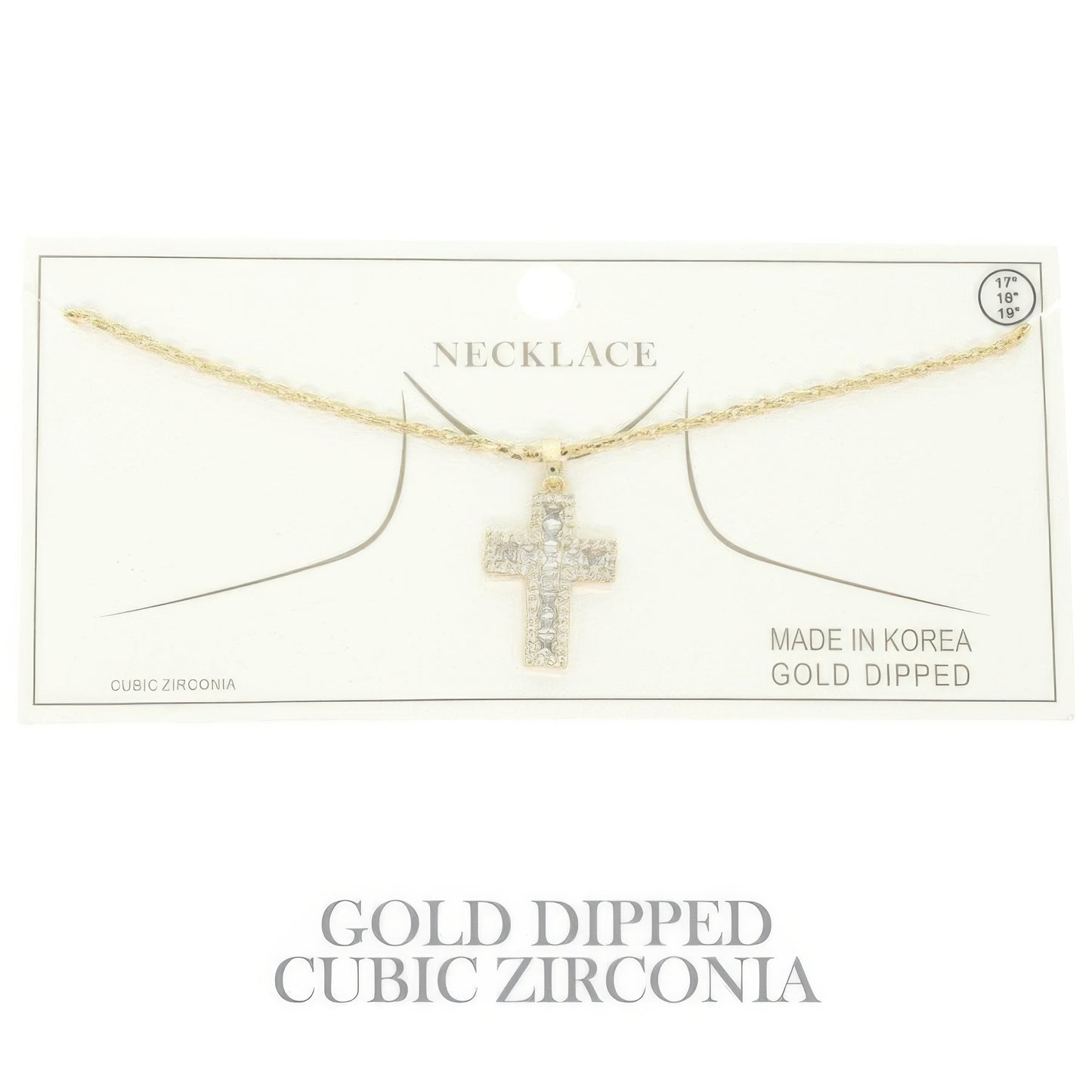 Gold-plated Cz Cross Pendant Necklace