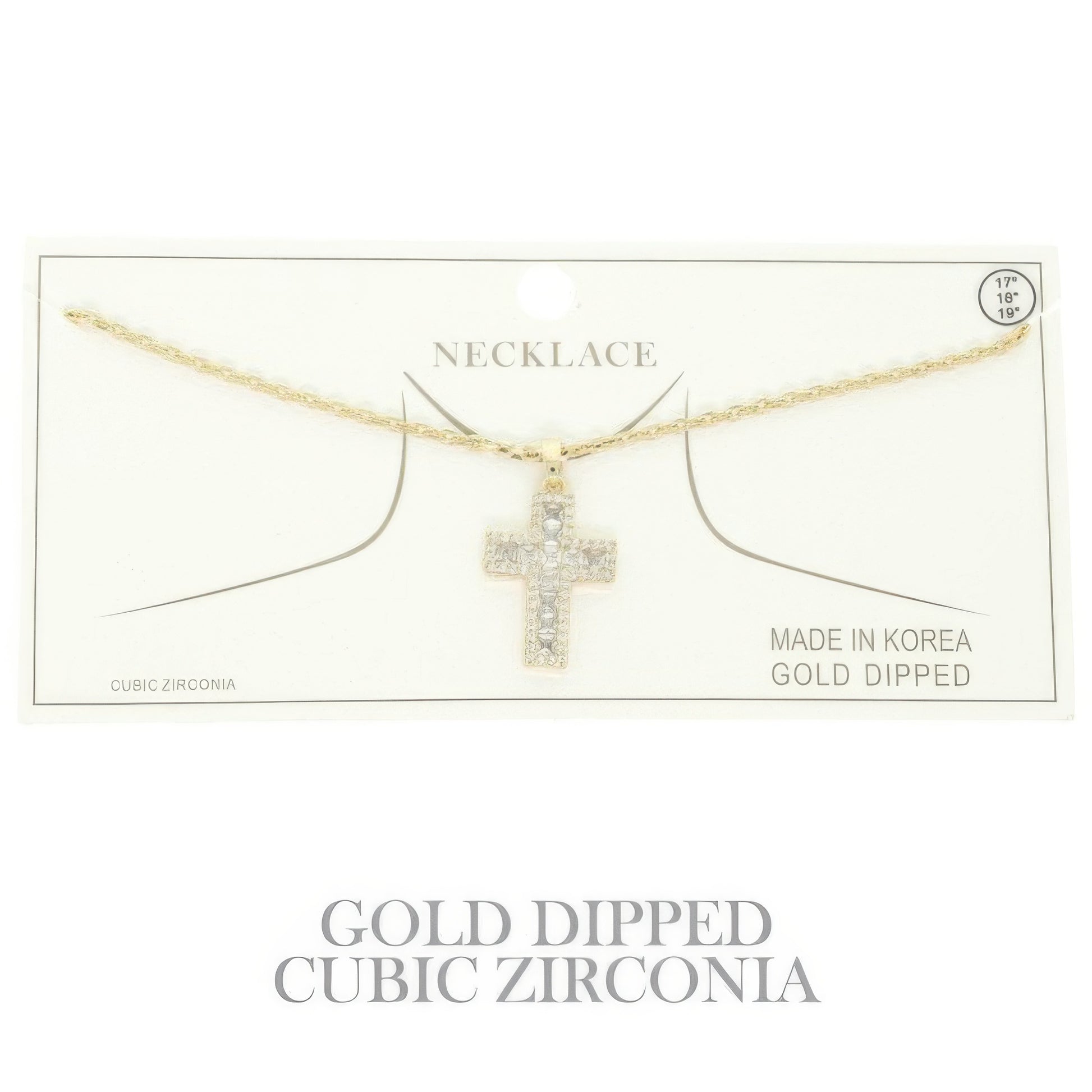 Gold-plated Cz Cross Pendant Necklace
