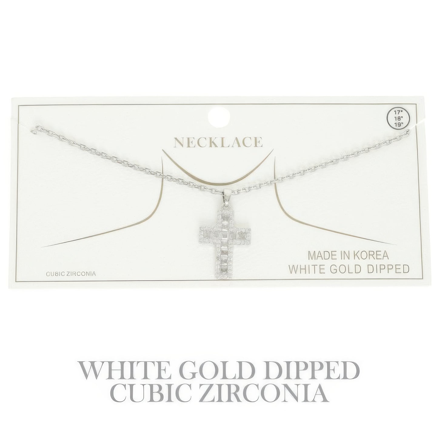 Gold-plated Cz Cross Pendant Necklace