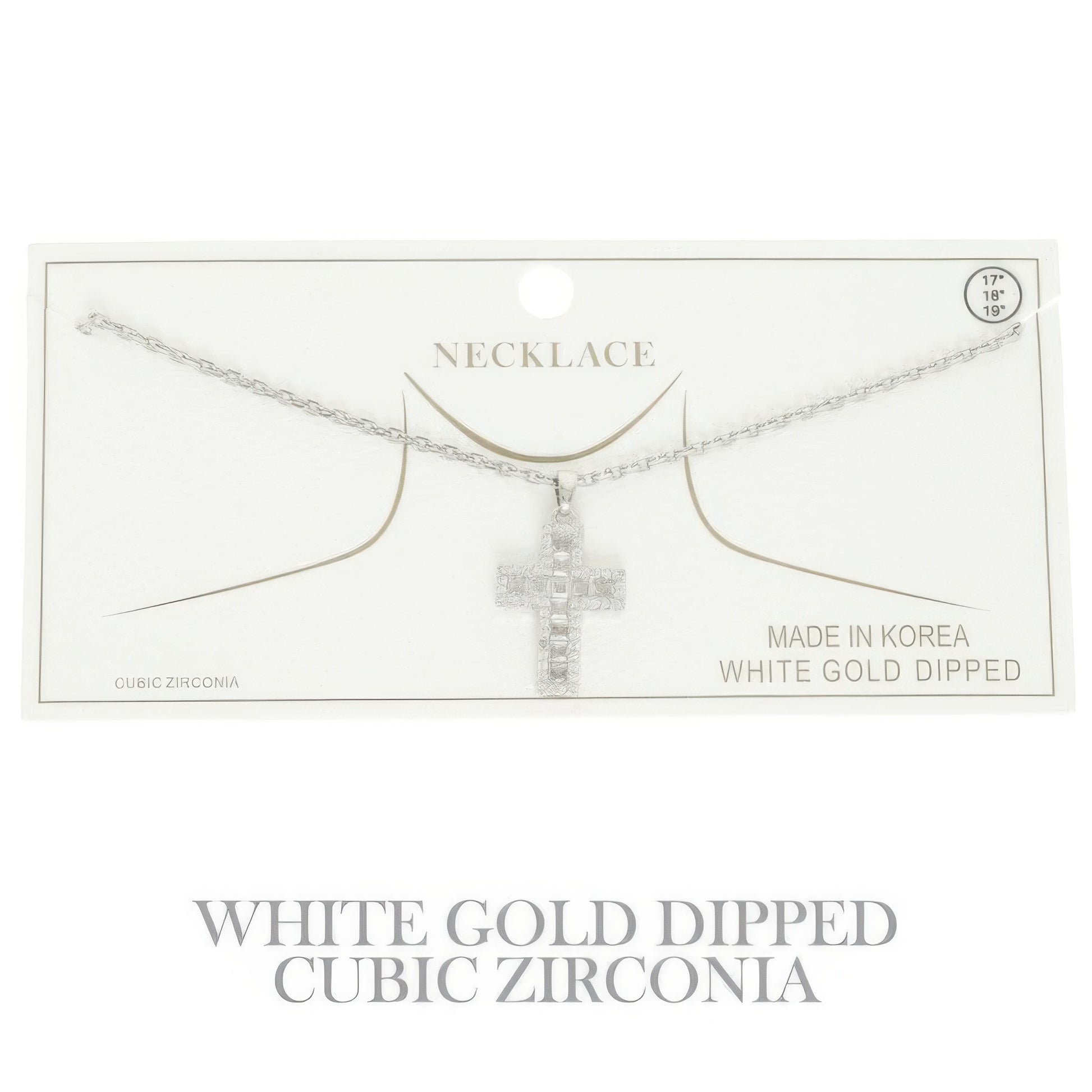 Gold-plated Cz Cross Pendant Necklace