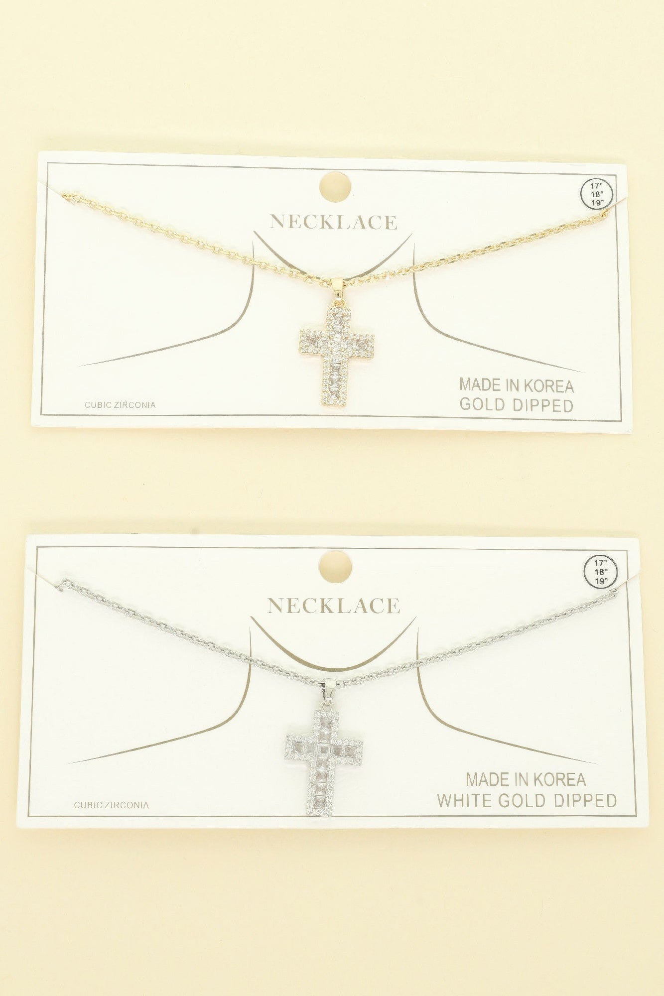Gold-plated Cz Cross Pendant Necklace