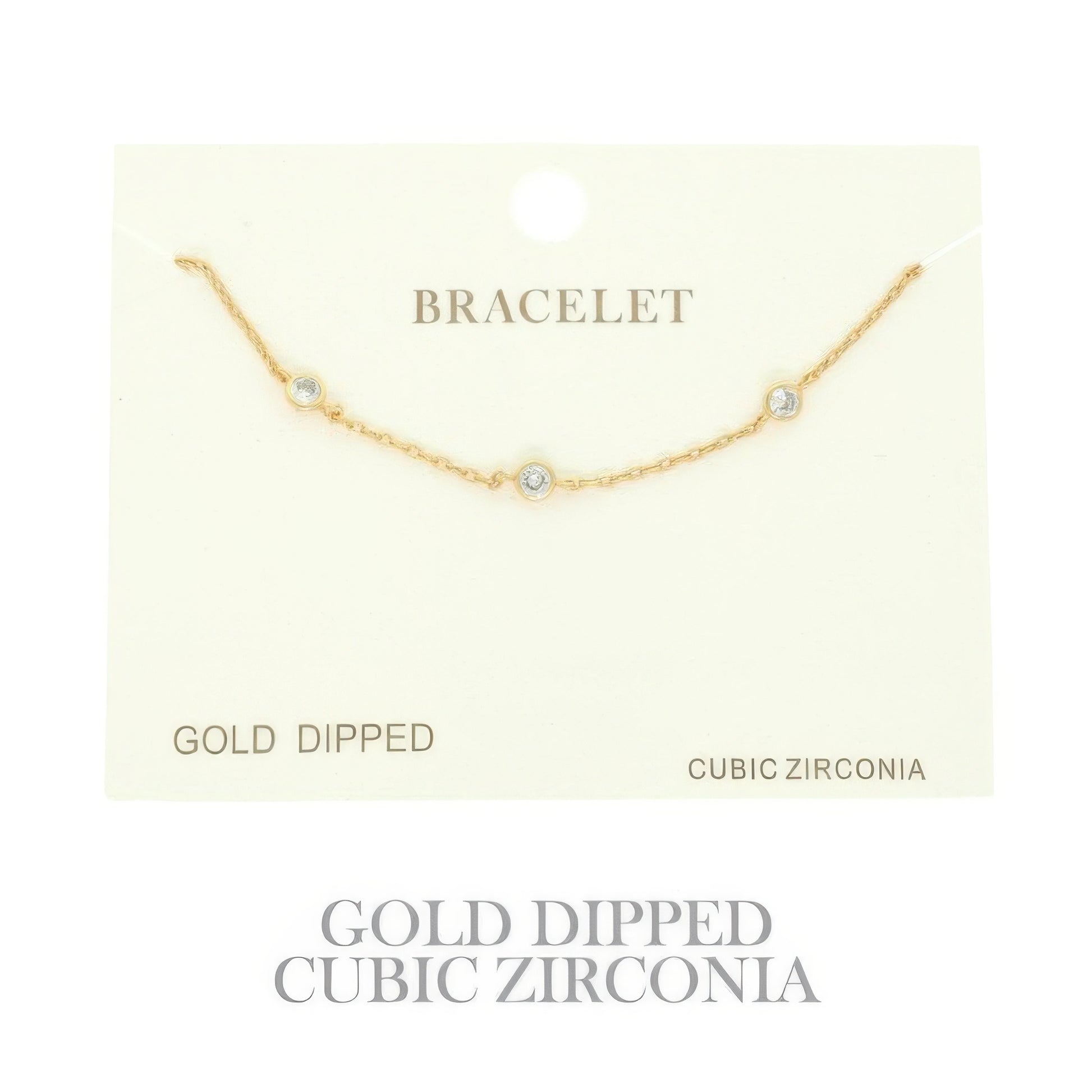Gold-plated Cz Station Chain Bracelet