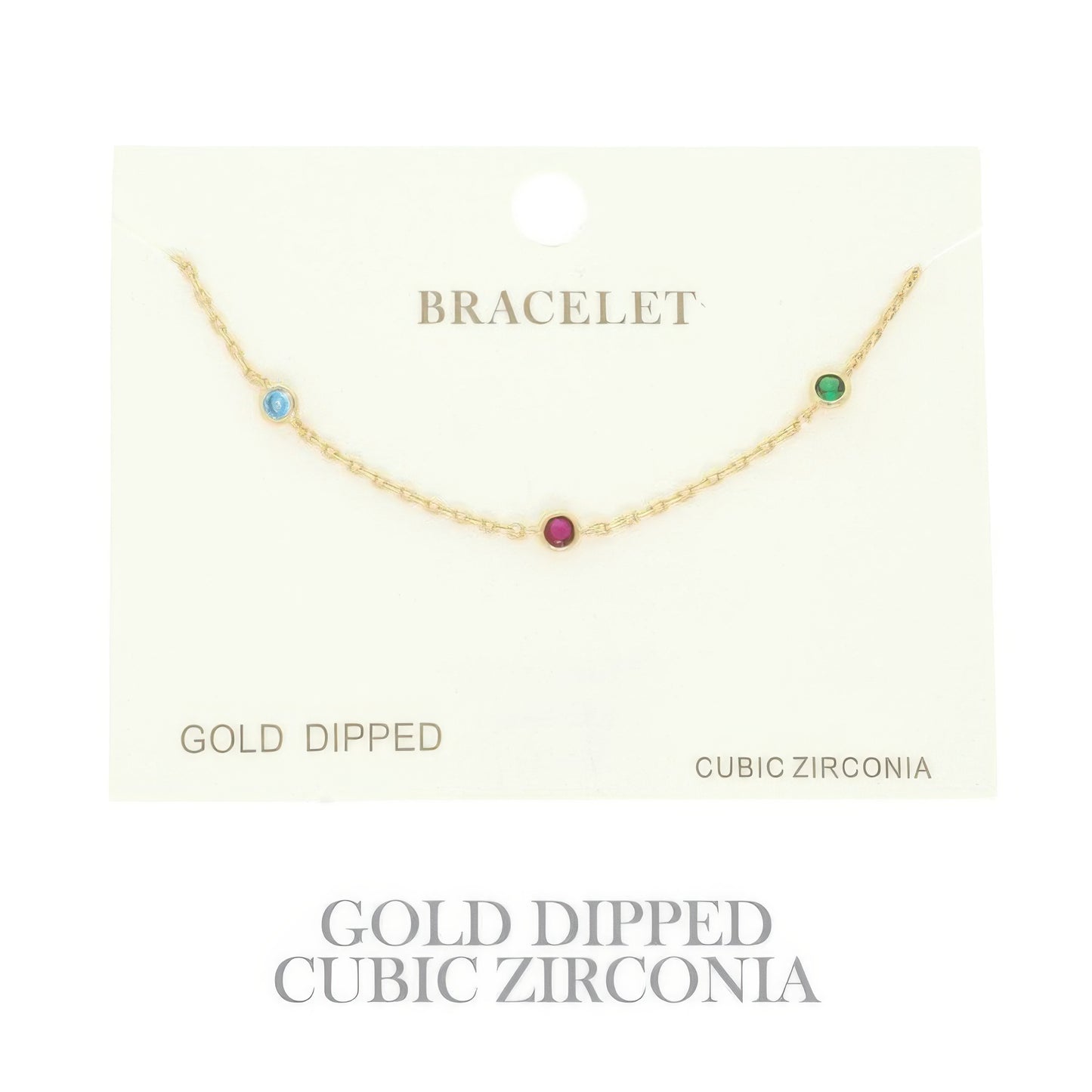 Gold-plated Cz Station Chain Bracelet