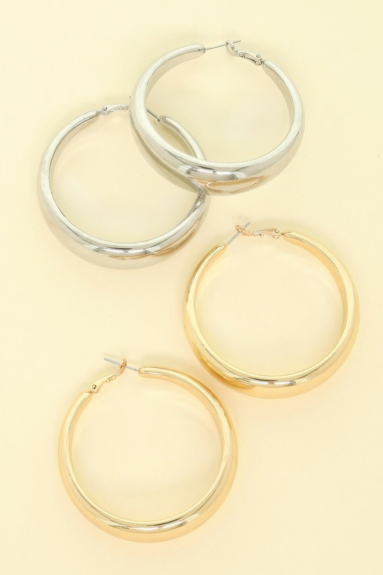 Gold Plated Chunky Hoop Earrings