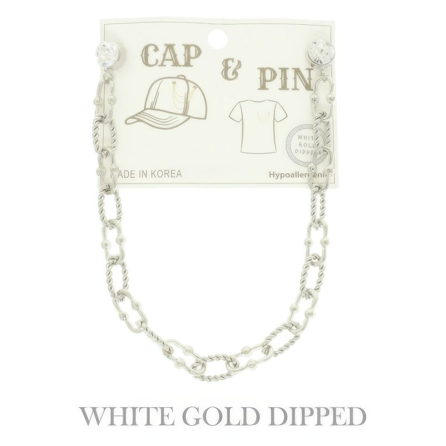 Gold Plated Twist Link Cap Chain And Pin
