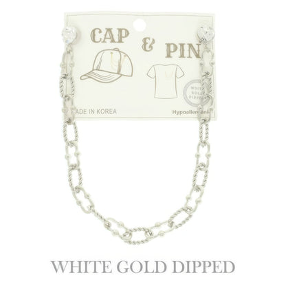 Gold Plated Twist Link Cap Chain And Pin