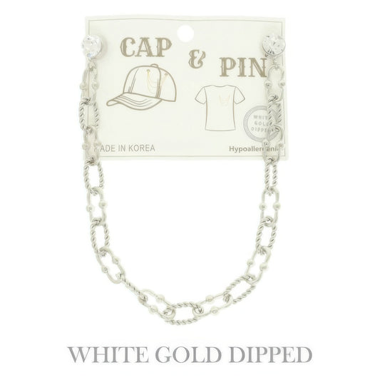 Gold Plated Twist Link Cap Chain And Pin