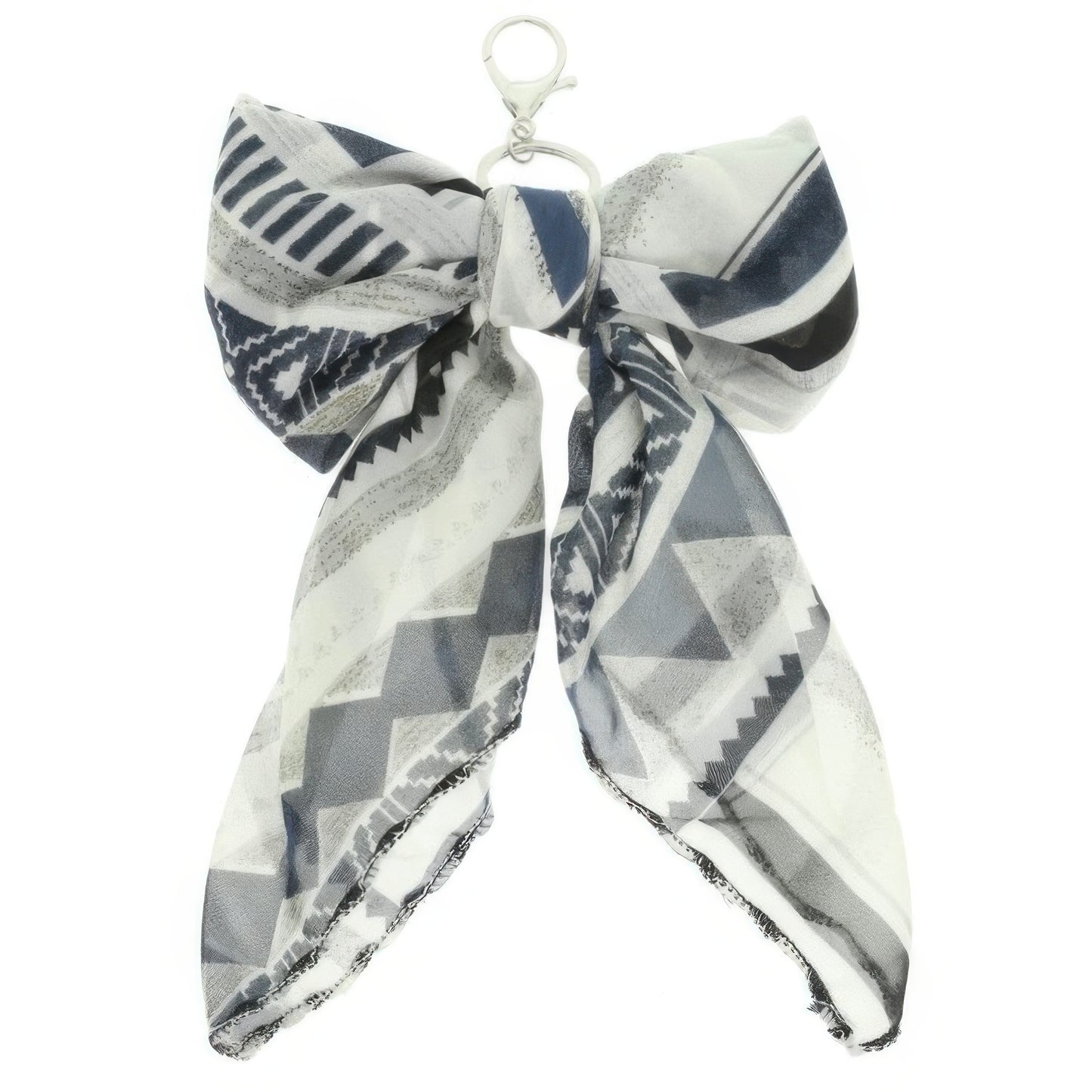 Rose Bloom Scarf Bow Bag Charm Keychain