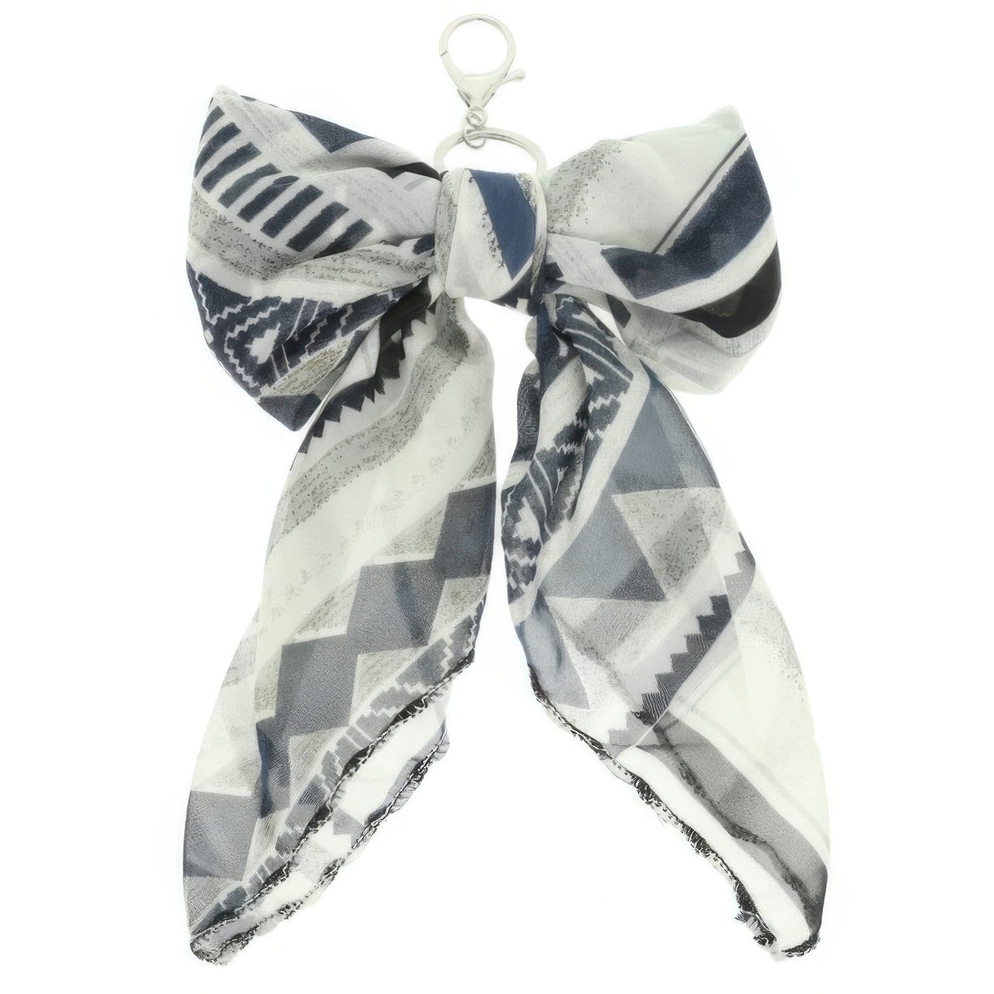 Rose Bloom Scarf Bow Bag Charm Keychain