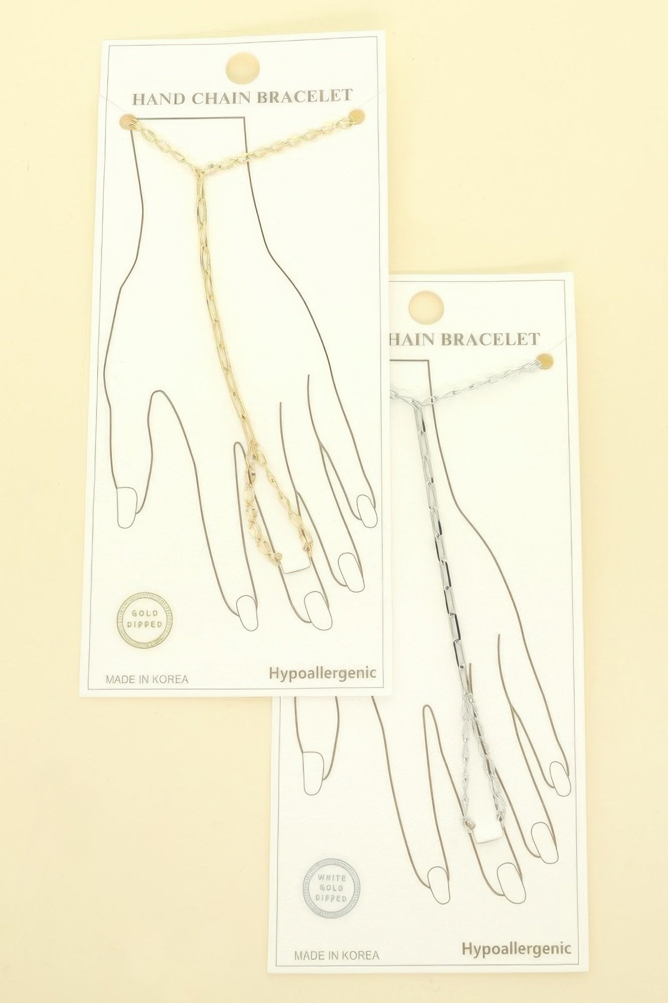 Gold-plated Cable-styled Hand Chain Bracelet