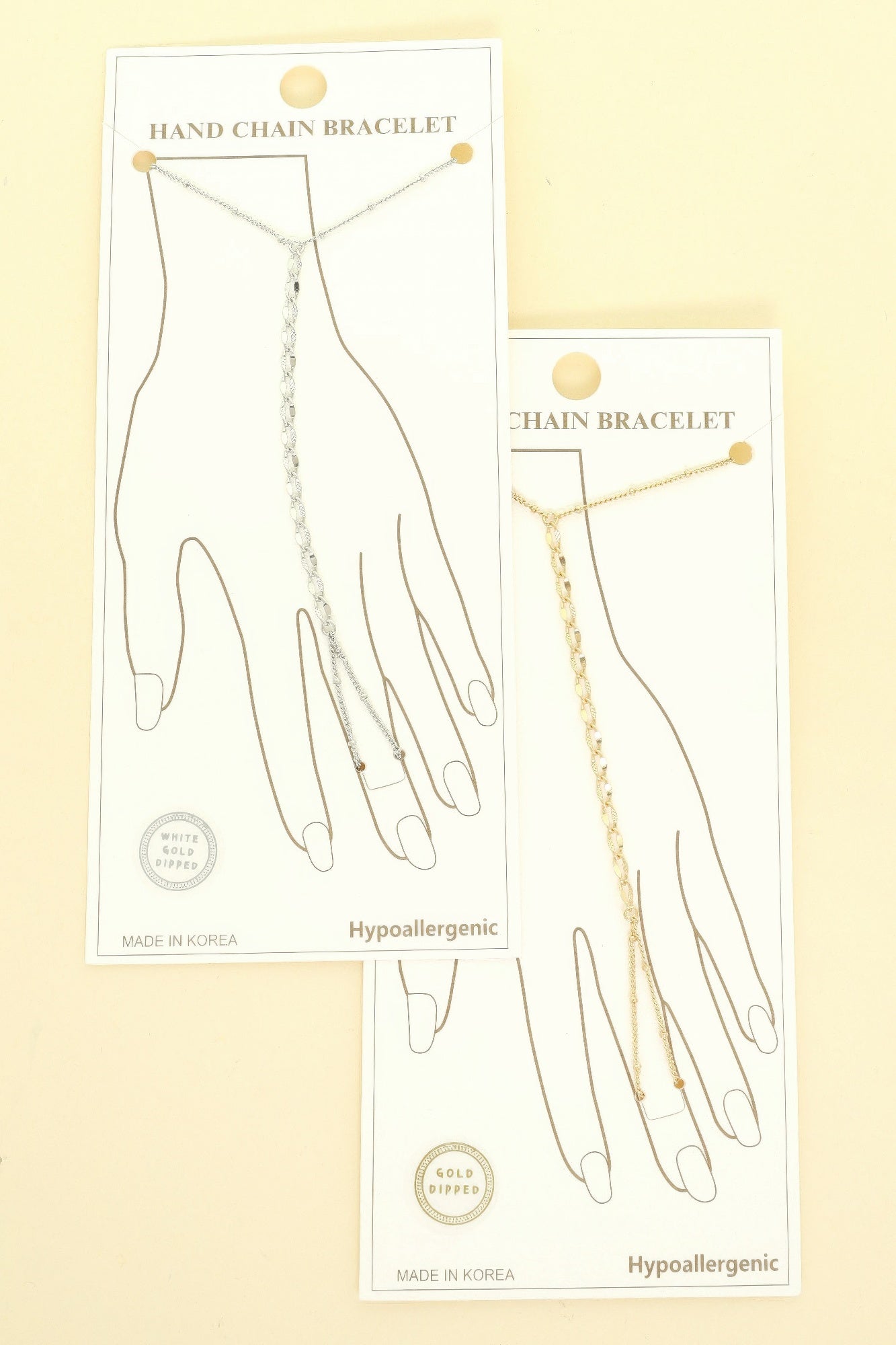 Gold-plated Twisted Hand Chain Bracelet