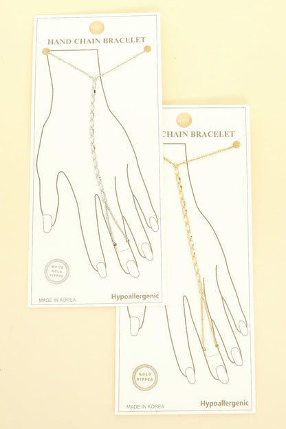 Gold-plated Twisted Hand Chain Bracelet