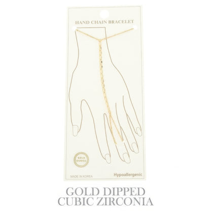 Gold-plated Twisted Hand Chain Bracelet