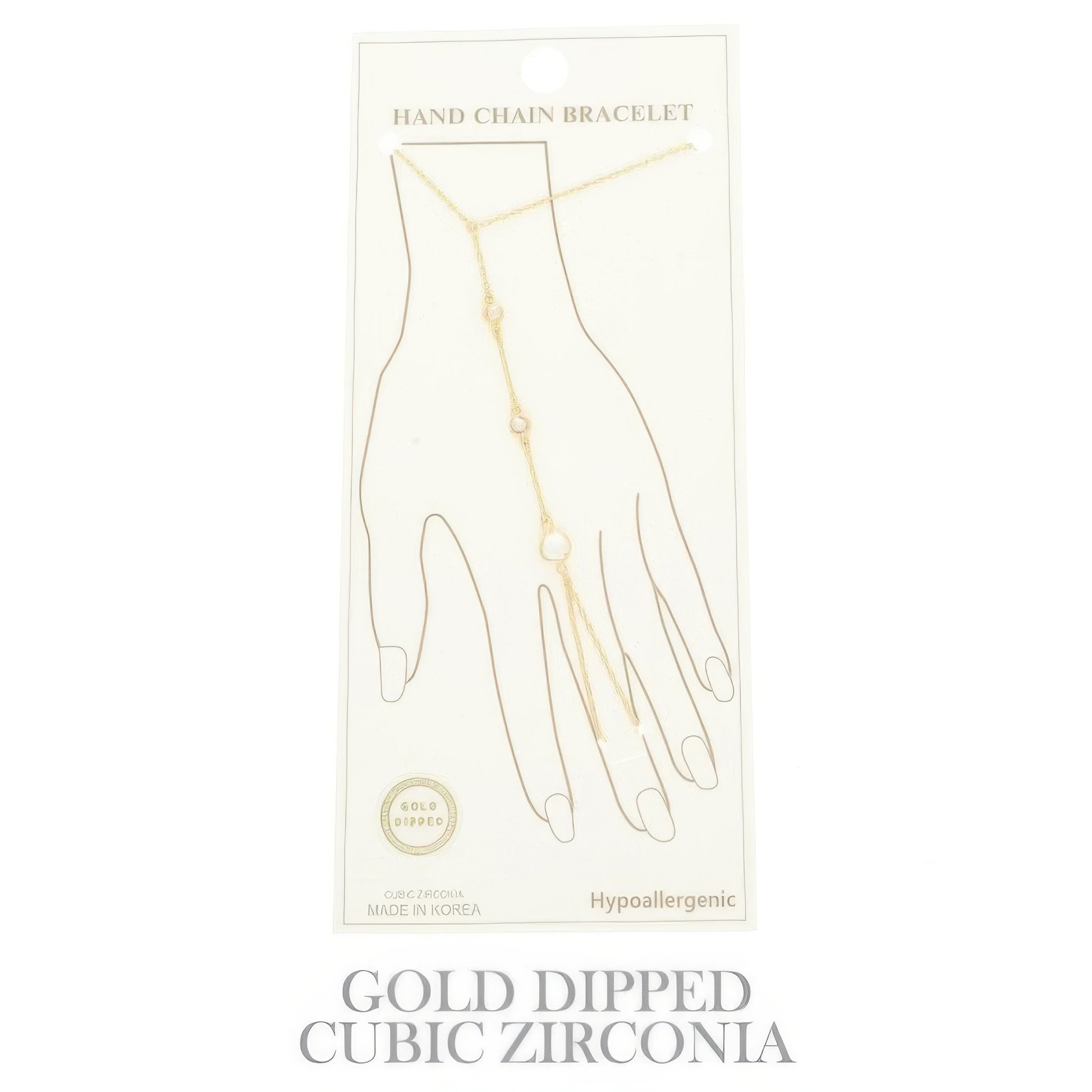 Gold Plated Cz Cable Chain Hand Bracelet