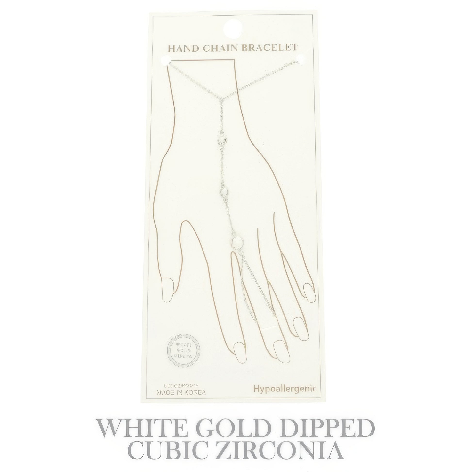 Gold Plated Cz Cable Chain Hand Bracelet