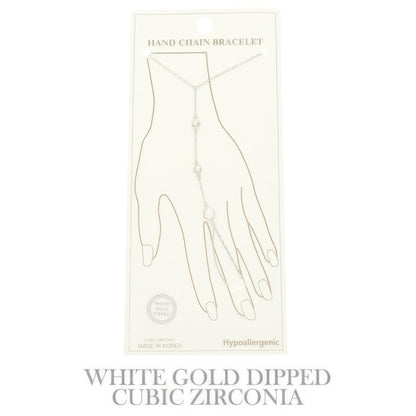 Gold Plated Cz Cable Chain Hand Bracelet