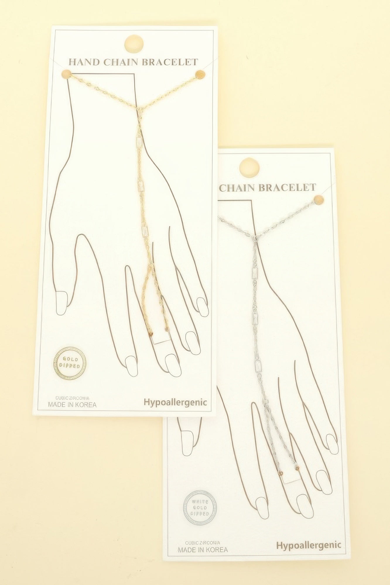 Gold Plated Cz Rope Chain Hand Bracelet