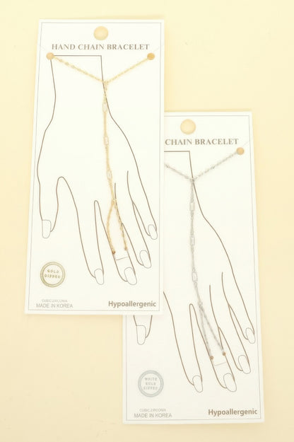 Gold Plated Cz Rope Chain Hand Bracelet