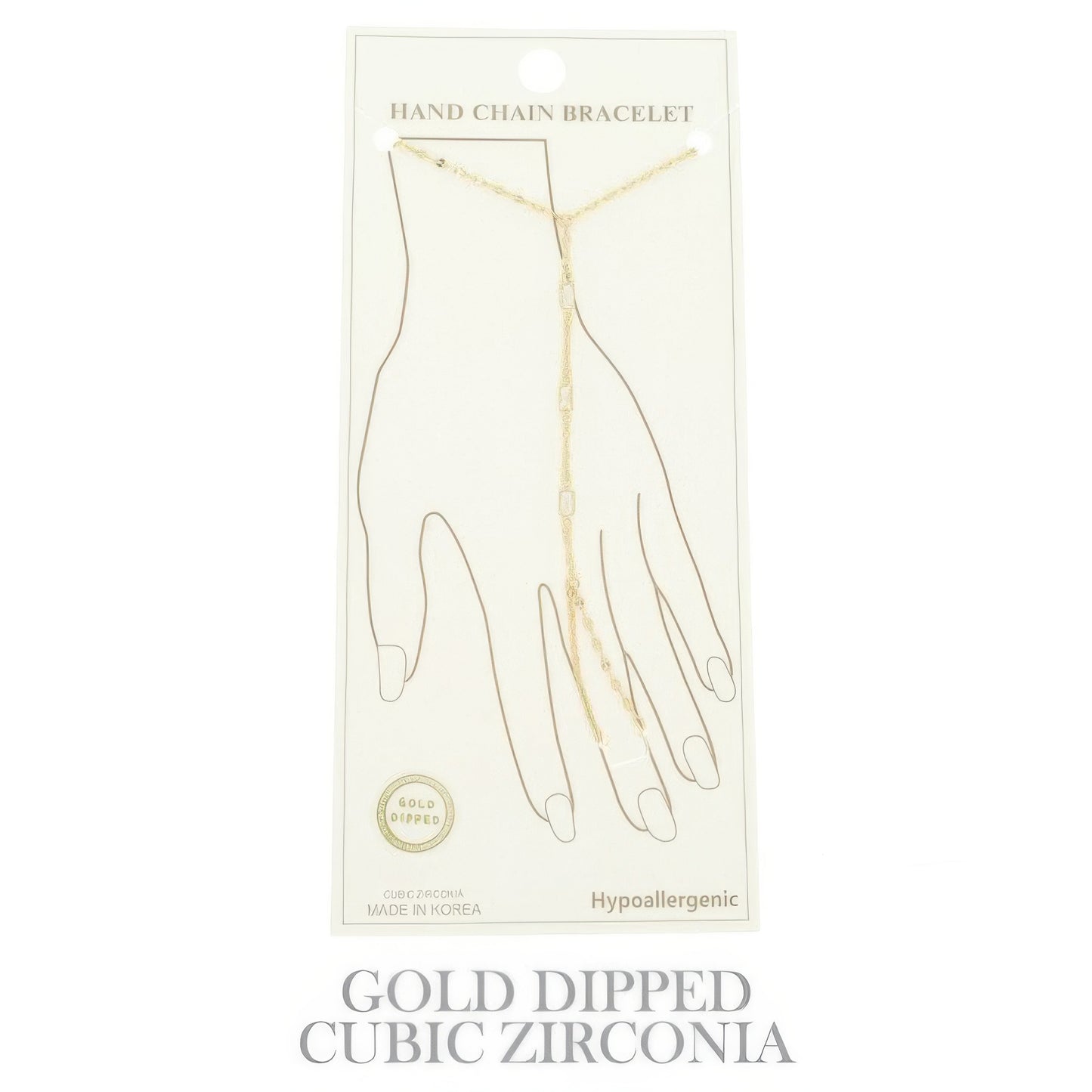 Gold Plated Cz Rope Chain Hand Bracelet
