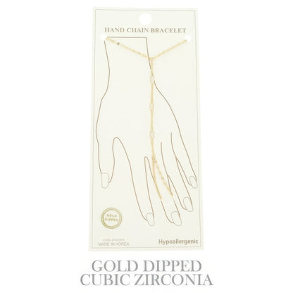 Gold Plated Cz Rope Chain Hand Bracelet