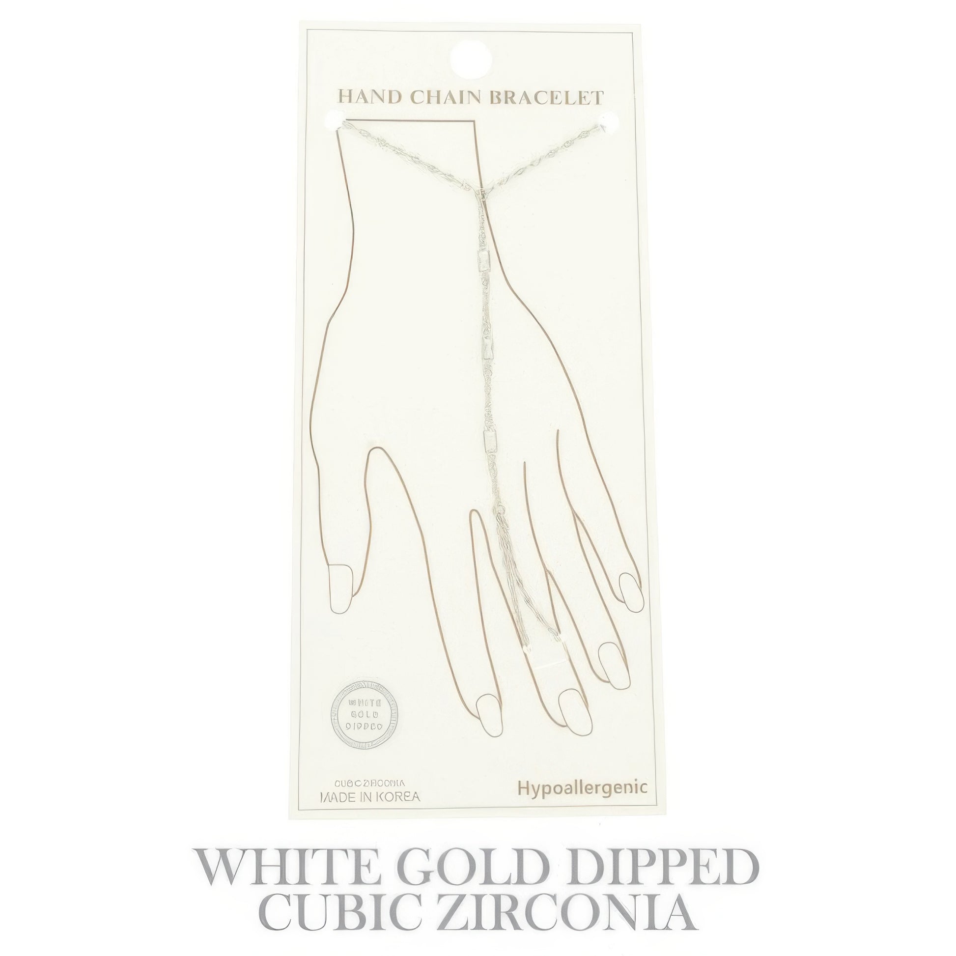Gold Plated Cz Rope Chain Hand Bracelet
