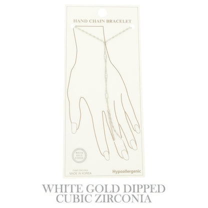 Gold Plated Cz Rope Chain Hand Bracelet