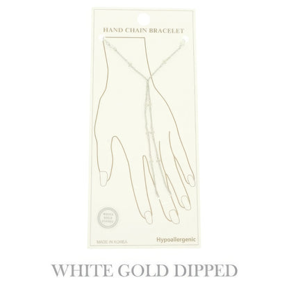Gold Plated Cross Charm Hand Chain Bracelet