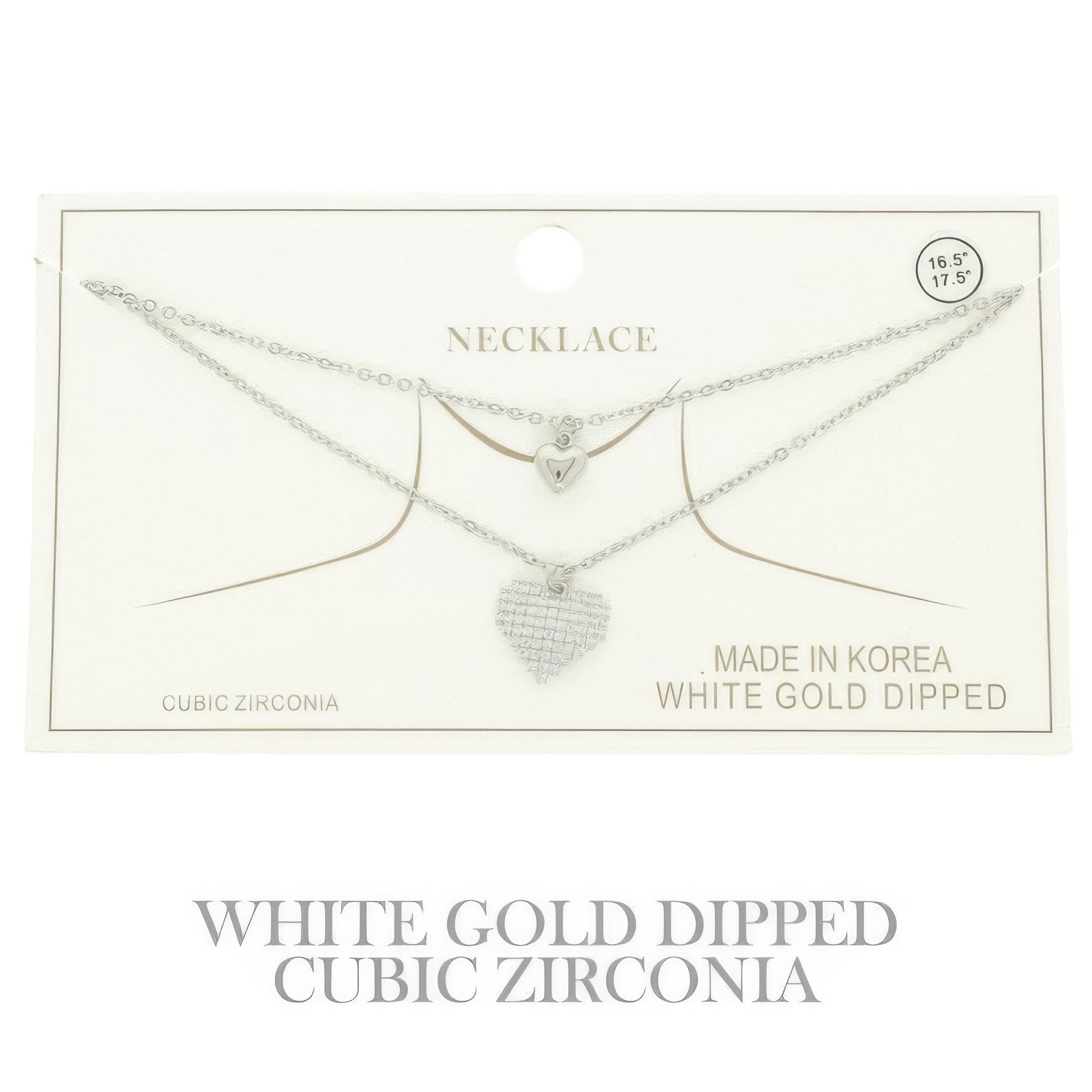 Gold Plated Cz Heart Pendant Necklace